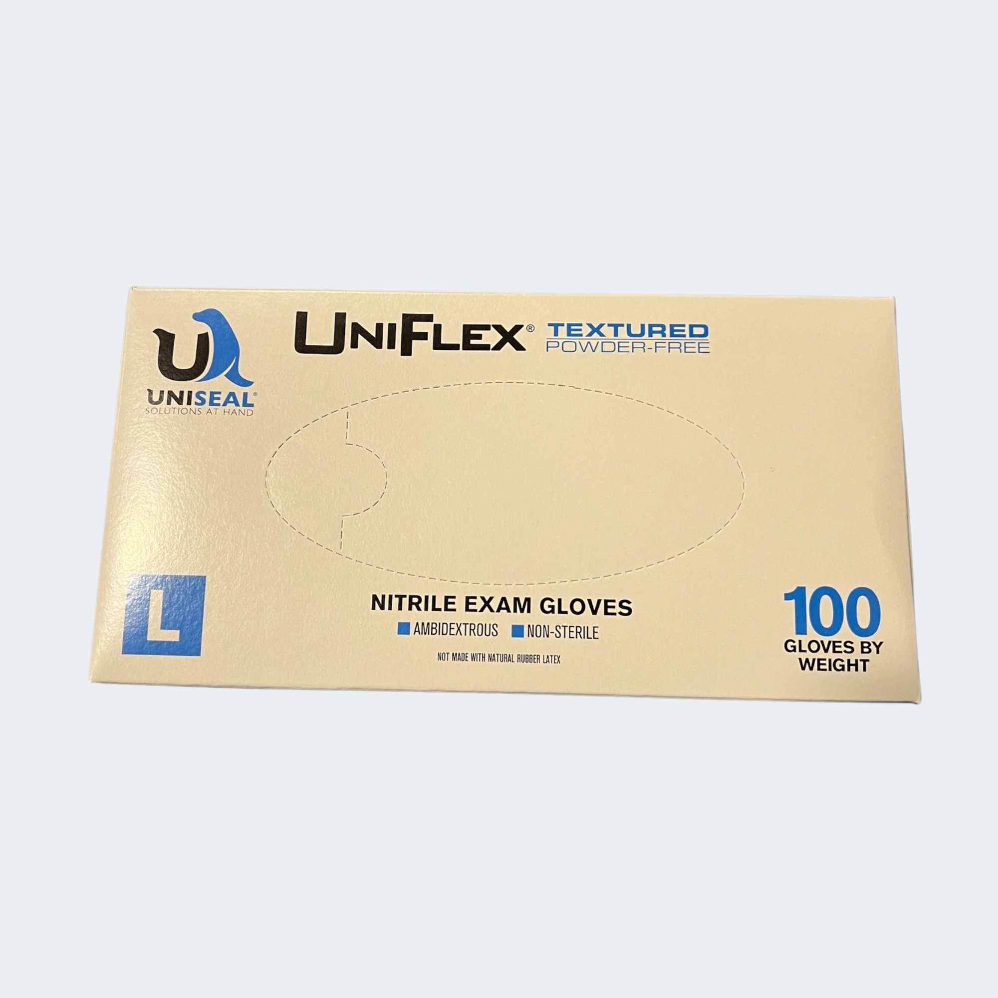 Uniseal UniFlex Nitrile PF Textured Gloves Large 4mil (1000/CA)