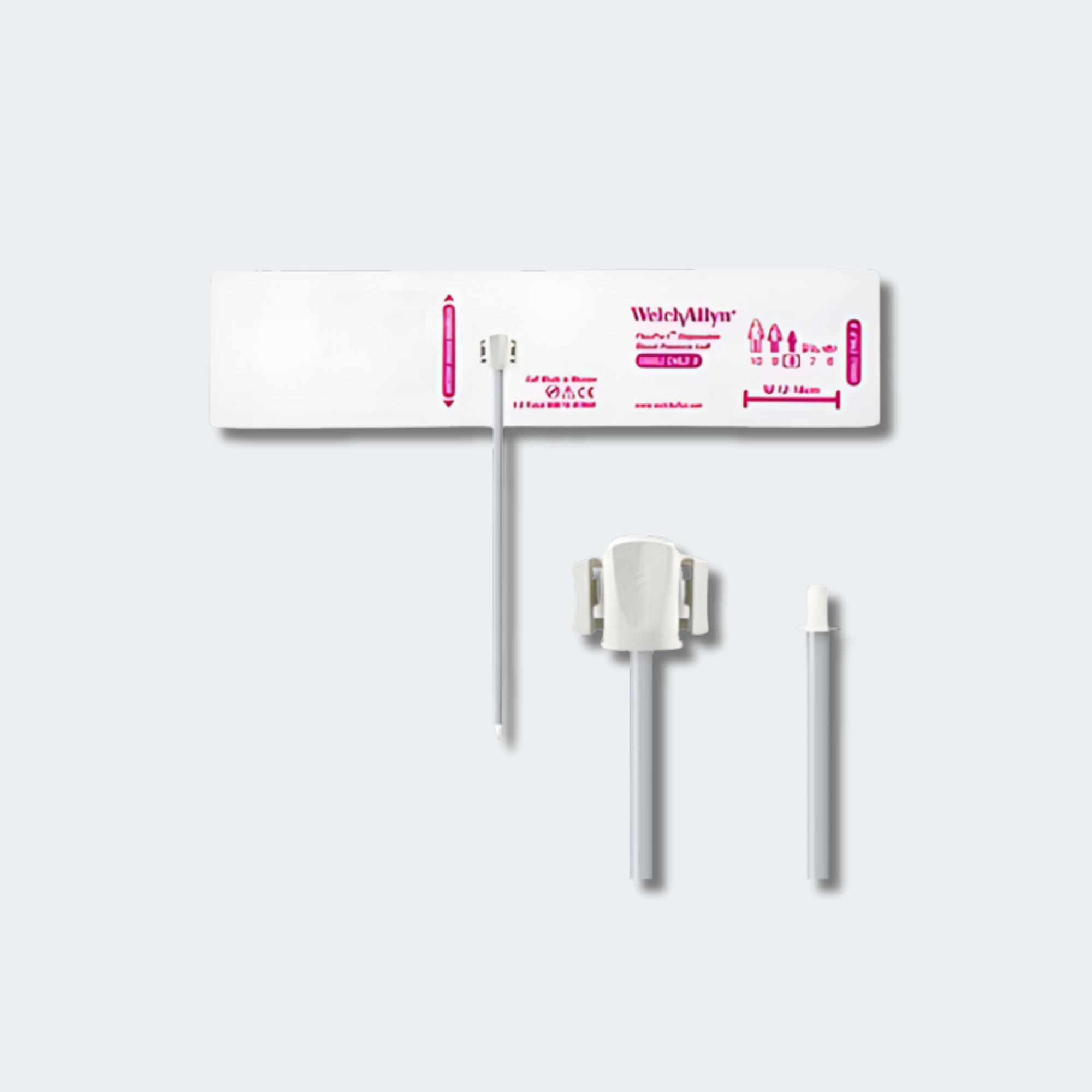 Welch Allyn FlexiPort Blood Pressure Cuff; Size-08 Small Child, Soft Disposable, 1-Tube, Male Bayonet (#5082-184) Connector; Qty. 20