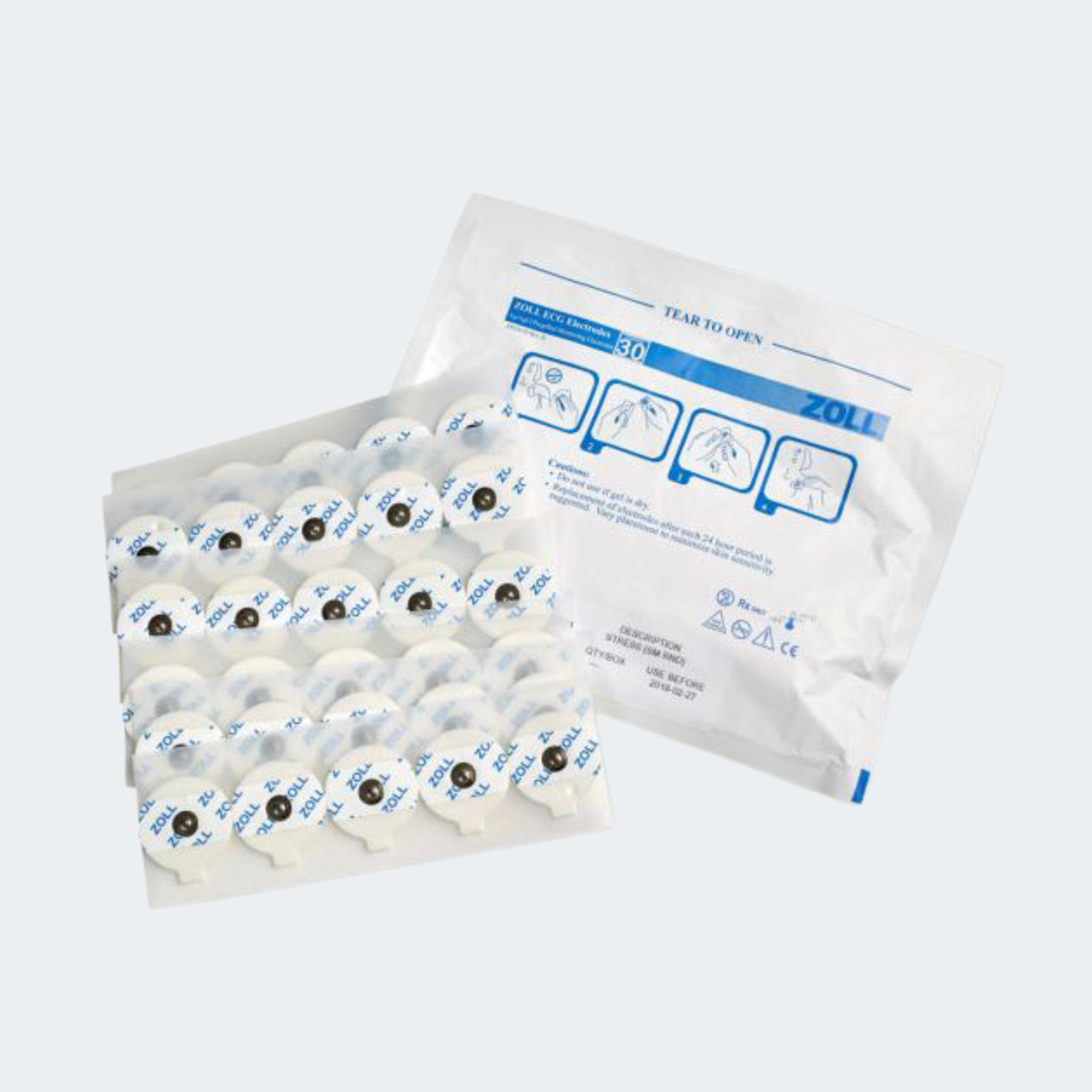 ZOLL 30pk ECG Electrodes (20 pouches, 600 Electrodes) Part #: 8900-0701