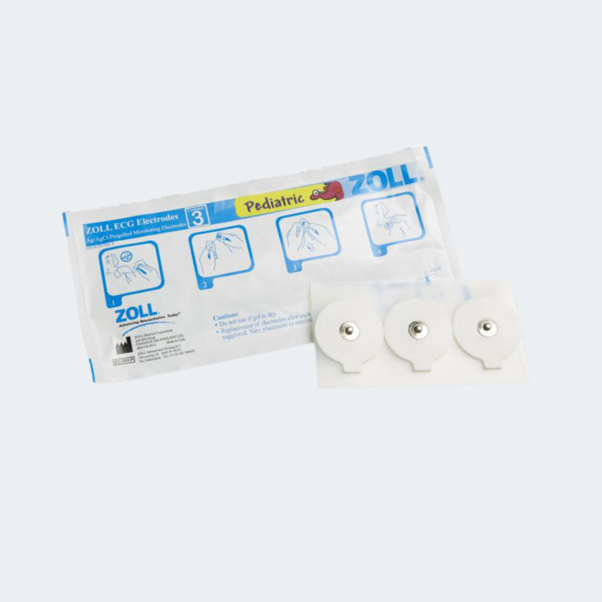 ZOLL 3pk Pediatric ECG Electrodes (100 pouches, 300 Electrodes) Part #: 8900-1003-01