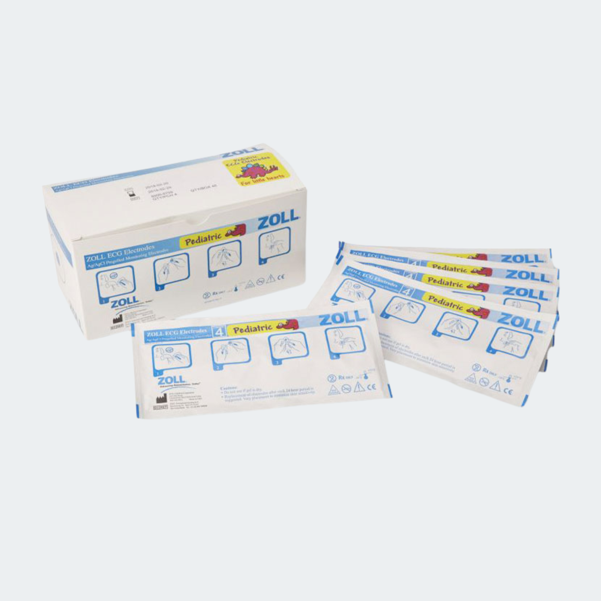 ZOLL 4pk Pediatric ECG Electrodes (120 pouches, 480 Electrodes) Part #: 8900-0709