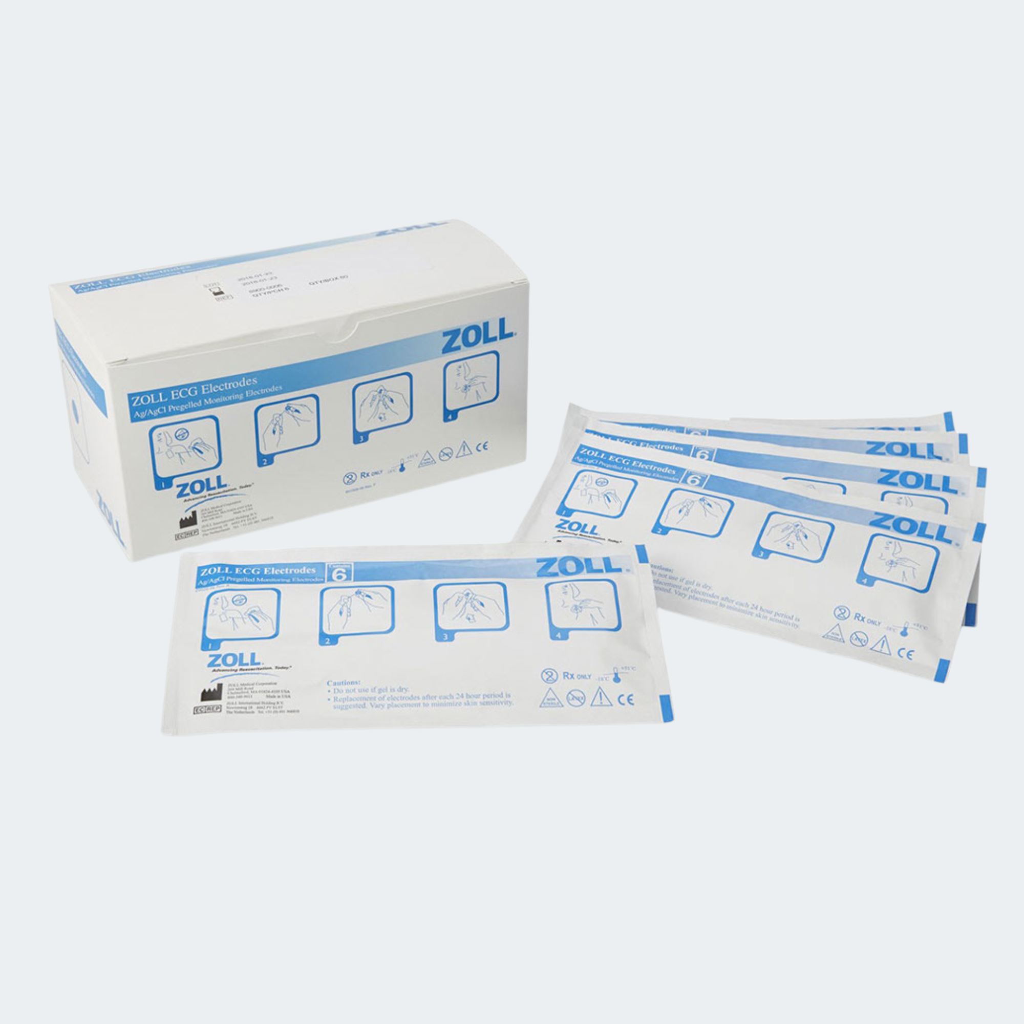 ZOLL 6pk ECG Electrodes (100 pouches, 600 Electrodes) Part #: 8900-0006