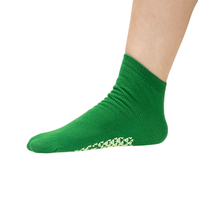 Socks, Single-Sided Slipper Pair, Green, MEDIUM