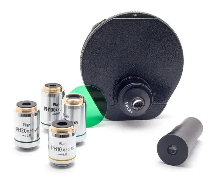 i4 Microscope Infinity Turret Phase Kit: 10x, 20x, 40x, 100x, Brightfield, Darkfield