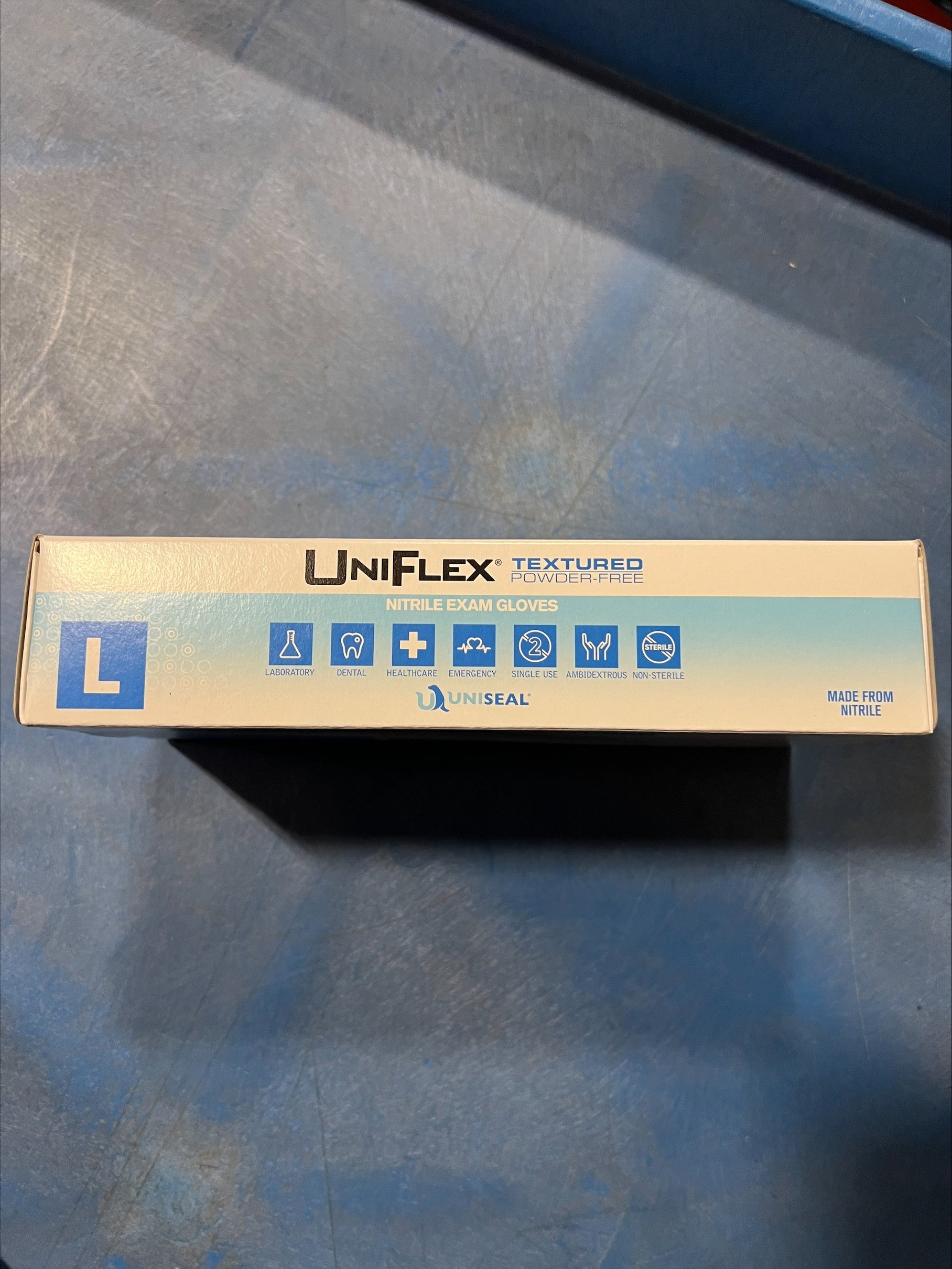Uniseal UniFlex Nitrile PF Textured Gloves Large 4mil (1000/CA)