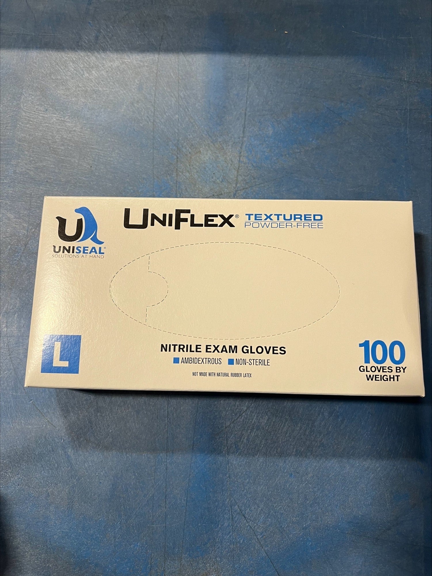 Uniseal UniFlex Nitrile PF Textured Gloves Large 4mil (1000/CA)