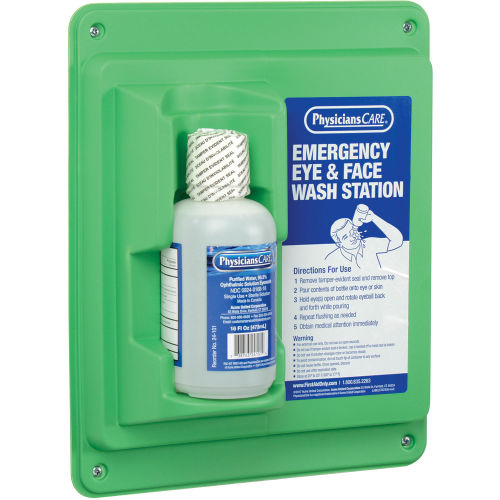 PhysiciansCare&reg; Wall Mount Eye Flush Station, Single, 16 Oz. Bottle, 24-000AOSS Medical SupplyEye WashAOSS Medical Supply