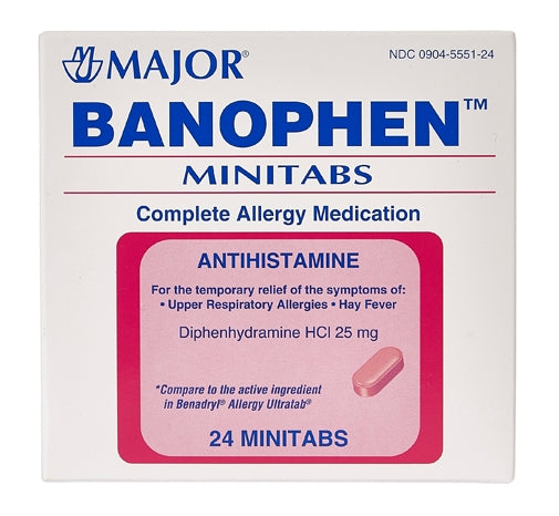 Major Banophen Allergy Relief Antihistamine Capsules, 25mg, 100 ctMajor PharmaceuticalsAllergy MedicationAOSS Medical Supply