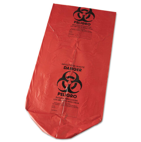 Inteplast Biohazard Can Liner 40 x 46 45gal 1.3mil Red 20/Roll 5 RollsAOSS Medical SupplyInterplastAOSS Medical Supply