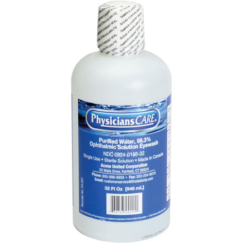 PhysiciansCARE&reg; 32 oz. Sterile Solution Emergency Eye Wash Station Refill BottleAOSS Medical SupplyEye WashAOSS Medical Supply