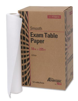 PRO ADVANTAGE&reg; Exam Table Paper, 18" x 125 ft, WhitePro AdvantageExam Table PaperAOSS Medical Supply