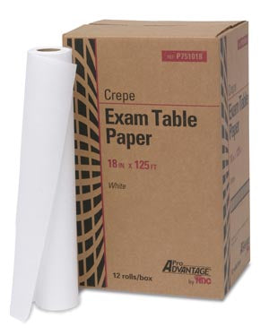 PRO ADVANTAGE&reg; Exam Table Paper, 18" x 125 ft, WhitePro AdvantageExam Table PaperAOSS Medical Supply