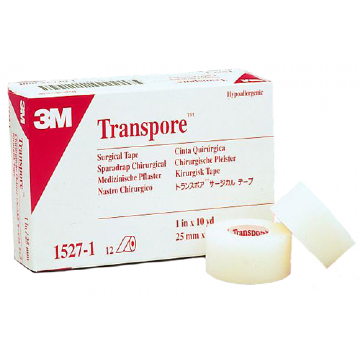 Medical Tape 3M&trade; Transpore&trade; White Water Resistant Plastic 1 Inch X 10 Yard3M Health CareWhite Dressing TapeAOSS Medical Supply
